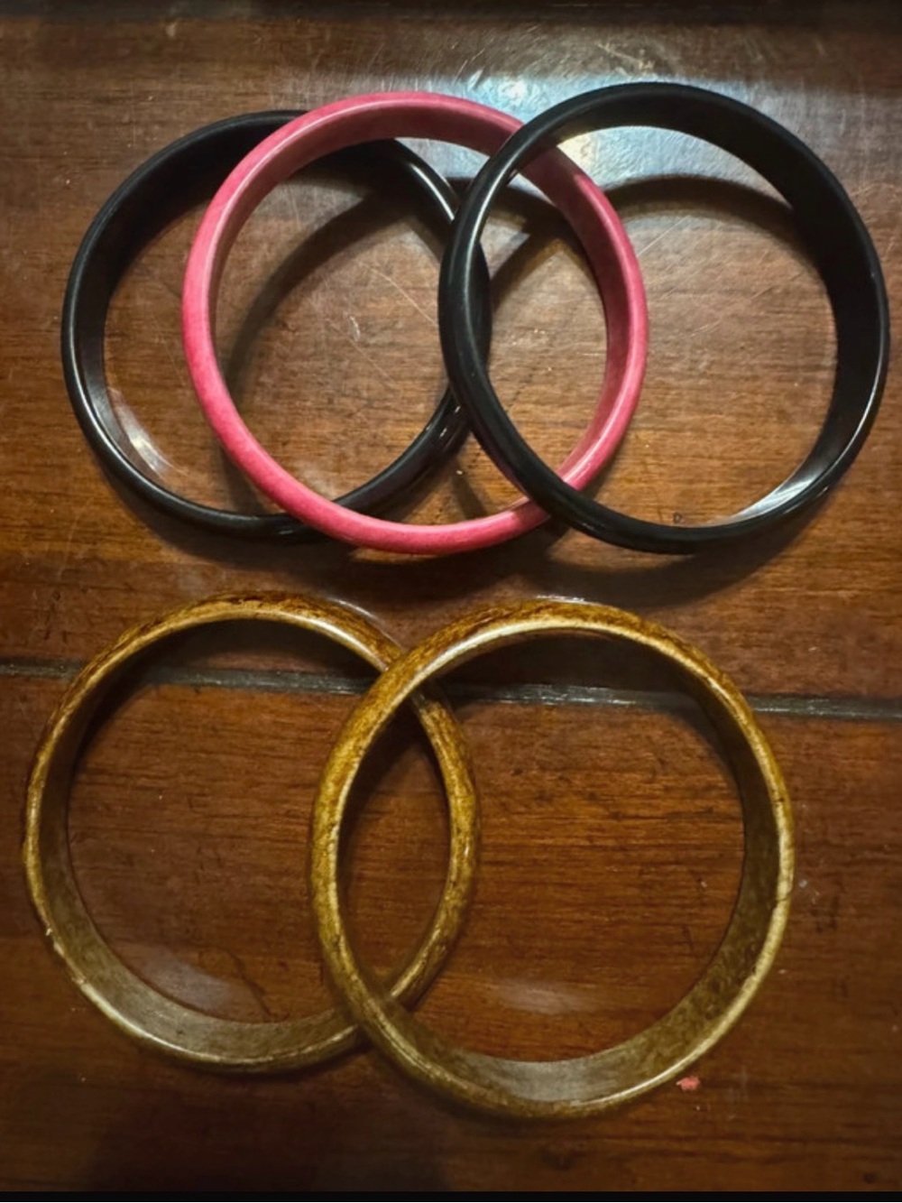 Zara Pink, Black & Brown Resin Bangle Set - Picture 2 of 2